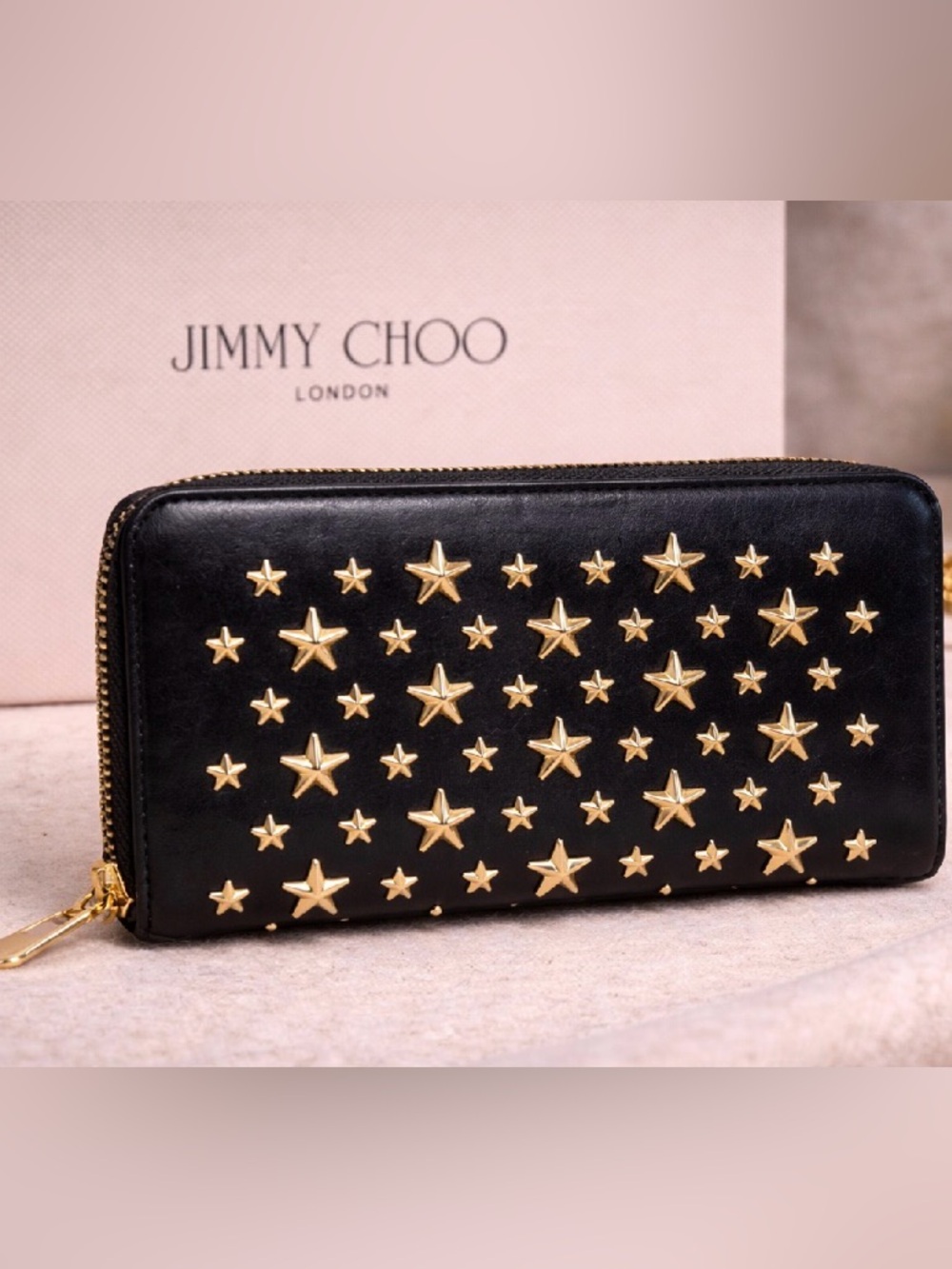 Jimmy Choo Star Studded Zip Around Wallet